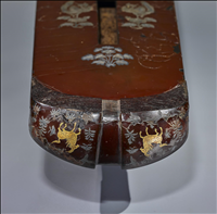 Kin| zither with gold and silver |hyōmon|. - Shosoin