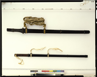 大刀鞘　鐺　葛彫刻紋　四分一 大刀鞘 鐺 葛彫刻紋 四分一