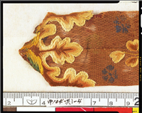 表装・額装製本用裂地　美倉どんす 間縫刺繍羅帯 残欠 - 正倉院