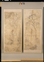 姫太郎様　白抜き　花鳥図　鉢（19㎝）古染付写　裏白・高台内鉋削り No.12 帯格子文四方角七寸皿 / Square dish, lattice obi